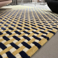 Ligne Roset - Teppich 207x297 Entrelacs Wolle Blau Gelb Creme Handgetuftet - 7