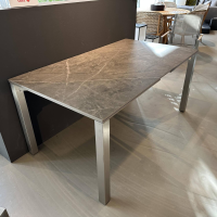 Zumsteg - Ausziehtisch Spezia Platte Dekton Keramik Dark Grey Grau Gestell Edelstahl CNS Mit Beidseitiger Verlängerung - 2