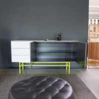 Kettnaker - Sideboard Soma Beton Optik Grau Gestell Neon Gelb - 3
