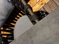 Eigene Herstellung - Varaschin  / Essgruppe Tisch Elisse HPL mit 4er-Set Stuhl Emma Stoff Grau Nero - 3