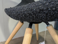 Tonon - Stuhl Moon Stoff Schwarz 6P9 Füße Holz - 4