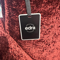 Edra - Sofa Grand Soffice Stoff 8214 57 Soft Nest Rot Polsterung Gellyfoam Und Daune Inklusive Hocker - 2