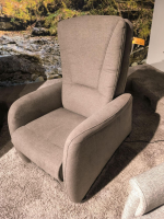 Hukla - Sessel Halina Stoff Kira Mandel Grau Braun Mit Manueller Kopfpolsterverstellung - 8