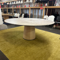 Porro - Esstisch Materic Platte Marmor Calacatta Oro Weiß Grau Matt Beschichtet Gestell Esche Natur - 6