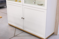 Hülsta - Highboard Vitrine Chalera Lack Reinweiß Natur Eiche - 6