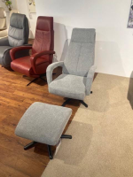 Activineo - Sessel Boss Stoff 2 Cats 167 Zinc Grau Gestell Metall Schwarz Inklusive Hocker - 4