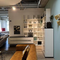 Gwinner - Wohnwand LS 561220 PG1 Lack Seidenmatt Weiß Und Anthrazit Inklusive LED-Beleuchtung - 6