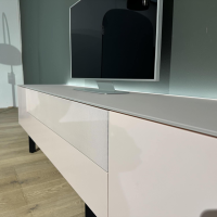 Sudbrock - Sideboard Goya Lack 481 Antik Rosa Abdeckplatte Glas Gefrostet Lackiert Mit Indirekter Beleuchtung - 3