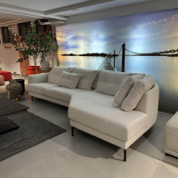 Raum.Freunde - Ecksofa Anesa Stoff Nolte 7250 Nature Cord Bouclé Beige Metallfuß Schwarz - 5