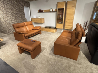 Erpo - Garnitur Manhattan 250 Leder 250.850 Tabac Braun 2 Sofas 1 Hocker - 2