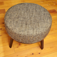 Bielefelder Werkstätten - Drehsessel Polo Cocktail Stoff BW Troy Braun Gestell Esche Schwarz Gebeizt Inklusive Hocker - 4