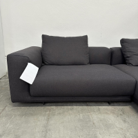 COR - Ecksofa Moss Stoff 9712 Schwarzbraun Paspel 38 Braun Füße Verchromt - 3