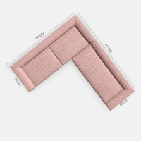 COR - Ecksofa Mell Lounge Stoff 9203 Rot-Weiß Rot Gestell Metall Fußrahmen Mit Kunststoffgleitern F04 Stahl - 2
