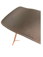 ClassiCon - Barhocker Triton Kernleder Stahlgrau Gestell Stahl Verkupfert Mit Kunststoffgleitern - 5