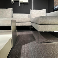 COR - Ecksofa Mell Lounge Stoff 8151 Taubenblau Kufen Metall Chrom Inklusive Kunststoffgleiter - 7