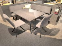 Schösswender - Essgruppe Malta 100 Stoff Wizard 07 Mittelgrau Grau Und Sigma 23 Grau Gestell Metall Schwarz Tisch Oak Grau - 8