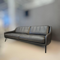 IP Design - Sofa Flow Lounge Leder Space Schiefer Gestell Metall Schwarz Matt - 7