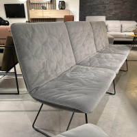 KFF - Sitzgruppe Arva Stitch Stoff Seven Dolphine 180 Grau Gestell Metall Anthrazit - 4