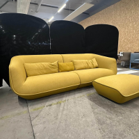 COR - Sofa Nook 36311 Stoff Außen 7204 Curry Gelb Stoff Innen 9133 Senf Gelb Mit Filzgleitern Inklusive Hocker 36100 Und 2 Lendenkissen 3690 Ohne Dekokissen - 5