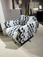 Contur - Sessel XS Cuneo 60 Stoff 2668 Extravaganza 44 30 Navy Blau Drehkreuz Metall Schwarz - 4