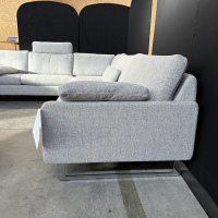 COR - Ecksofa Conseta Stoff 5018 Zement Ecru Grau Schmalkufe Verchromt Ohne Kopfstütze - 4