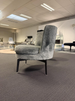 Flexform - Sessel Fauteuil Feel Good Stoff Endo blau Drehbar Inkl. Hocker - 4