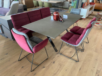 KFF - Bank Arva Stoff 1 Seven Innen Winered Rot Außen Plumb Grau Drahtkufe Struktur Schwarz - 2