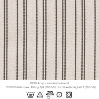 B&B Italia - Outdoorsessel Borea Stoff Solano Grau Creme Gestreift Gestell Metall Anthrazit Lackiert - 6