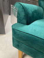 Niehoff - Sitzbank Modell 1248 Stoff Petrol Gestell Wildeiche Massiv - 7