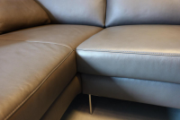 W. Schillig - Ecksofa Alexx Leder Longlife Xtra 95 Graphit Grau Metallfuß F7T Chrom Mit Kissen Und Kopfstütze - 8
