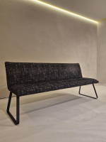 Bielefelder Werkstätten - Bank Heaven Dining Stoff BW1728 191 Anthrazit Kufe Metall Schwarz Matt - 3