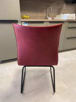Schösswender - Essgruppe Memphis Kunstleder Season Rot Gestell Metall Schwarz Platte Wildeiche Furniert - 9
