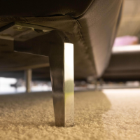 Musterring - Ecksofa 2490 MR Leder Z77 99 Black Pearl Schwarz Metallkufe Chrom Glanz Inklusive Kissen - 6