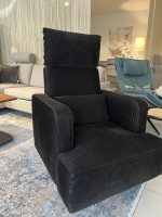 Brühl - Sessel Aoyama Stoff 4490 099 Schwarz 5-Sternfuß Metall Verchromt Drehbar - 2