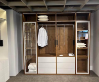 Rietberger Möbelwerke - Kleiderschrank Silea Korpus Asteiche Bourbon Furniert Front Und Rahmen Brillantgrau Matt - 5