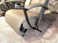 Hukla - Sessel Henning Leder BelVita Olive 59 Beige Sternfuß Schwarz Inklusive Motorischer Verstellung - 3
