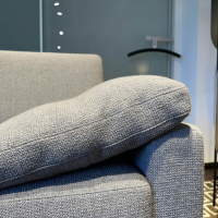 COR - Sofa Conseta Stoff 8192 Greige Grau Metallkufe Verchromt Inkl. Hocker - 6