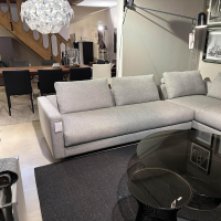 Violetta - Ecksofa Vesna Stoff M107 22 Lichtgrau Mit Verdeckten Gleitern Inklusive 4 Rückenkissen Mit Rollen - 5