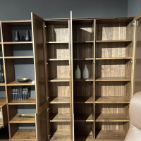 Anrei - Wohnwand Puro Holz Ast Nussbaum Natur Geölt Fronten Glas Matt Bronze - 2