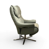 himolla - Sessel Himolla 7633 Malu Leder Longlife Rustika Sky Hellgrau Sternfuß Metall Edelstahl - 5