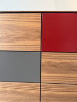 Kettnaker - Sideboard Soma Nussbaum Front Lack Taupe Matt Grau Rot Weiß Mit Schubladen Und Tür Mit Regalboden - 5