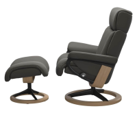 Stressless - Sessel Magic M Leder Paloma Metal Grey Grau Gestell Signature Metall Schwarz Matt Holz Eiche Mit Hocker - 5