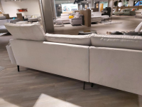 Global - Ecksofa Samara Stoff S-XBO29/05 White Grey Grau Füße Metall Schwarz - 6