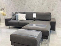 Hülsta - Garnitur hs.450 Sofa Sessel Hocker Stoff 06449 Anthrazit Füße Chrom - 4