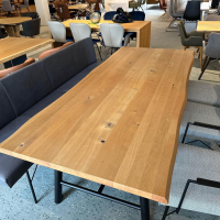 Bert Plantagie - Essgruppe Berck Anise Aster Brown Eiche Astig Geölt Leder Twilight Anthrazit Gestell Lack Verkehrsschwarz - 6