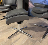 Stressless - Relaxsessel Rome Mit Hohem Rücken Leder Cori Grey GrauGestell Cross Aluminium Chrom Inklusive Hocker - 3