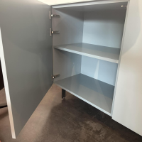 Contur - Sideboard 3900 Glattlack 498 Taubenblau Abdeckplatte Glas Gefrostet Inklusive 2 Wandboards - 9