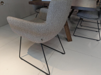 KFF - Tischgruppe Furca 6 Stühlen Faye Stoff 1202 Greige Füße Metall Schwarz - 10