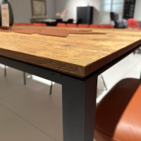Janua - Ausziehtisch S600 Platte Eiche Geräuchert Natur Geölt Füße RAL 9005 Tiefschwarz Schwarz Pulverbeschichtet Matt - 7