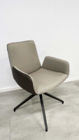 Hülsta - Stuhl S 700 Leder 5123 Braun-schwarz Stoff 4204 Braunbeige - 2